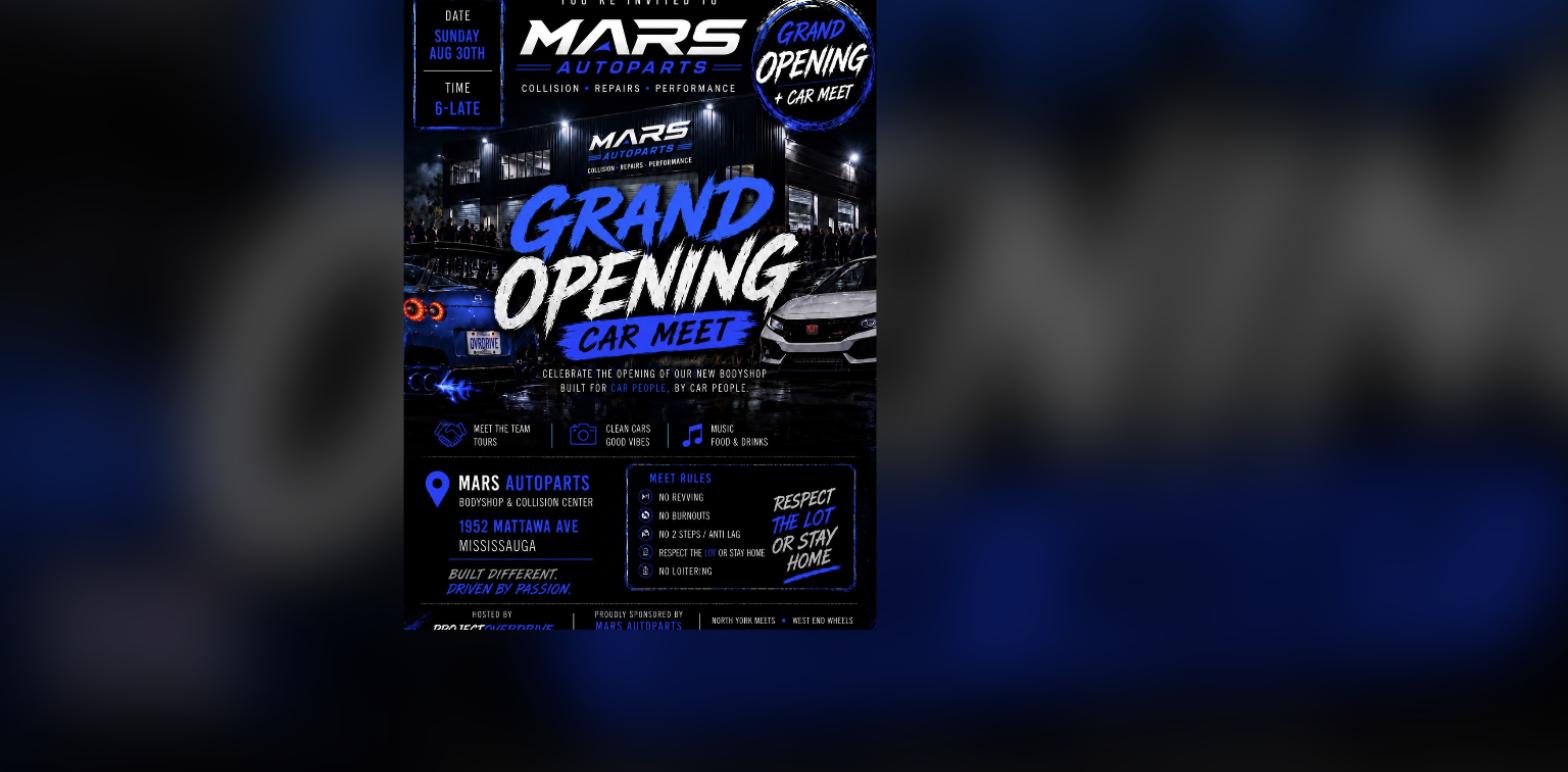 Mars Autoparts Grand Opening Car Meet flyer