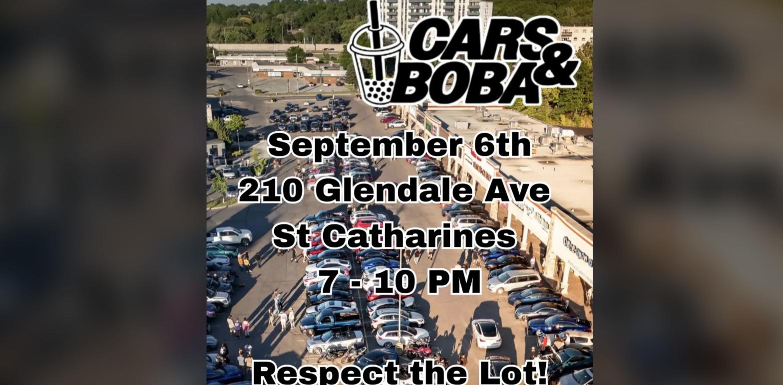 Cars & Boba - St. Catharines flyer