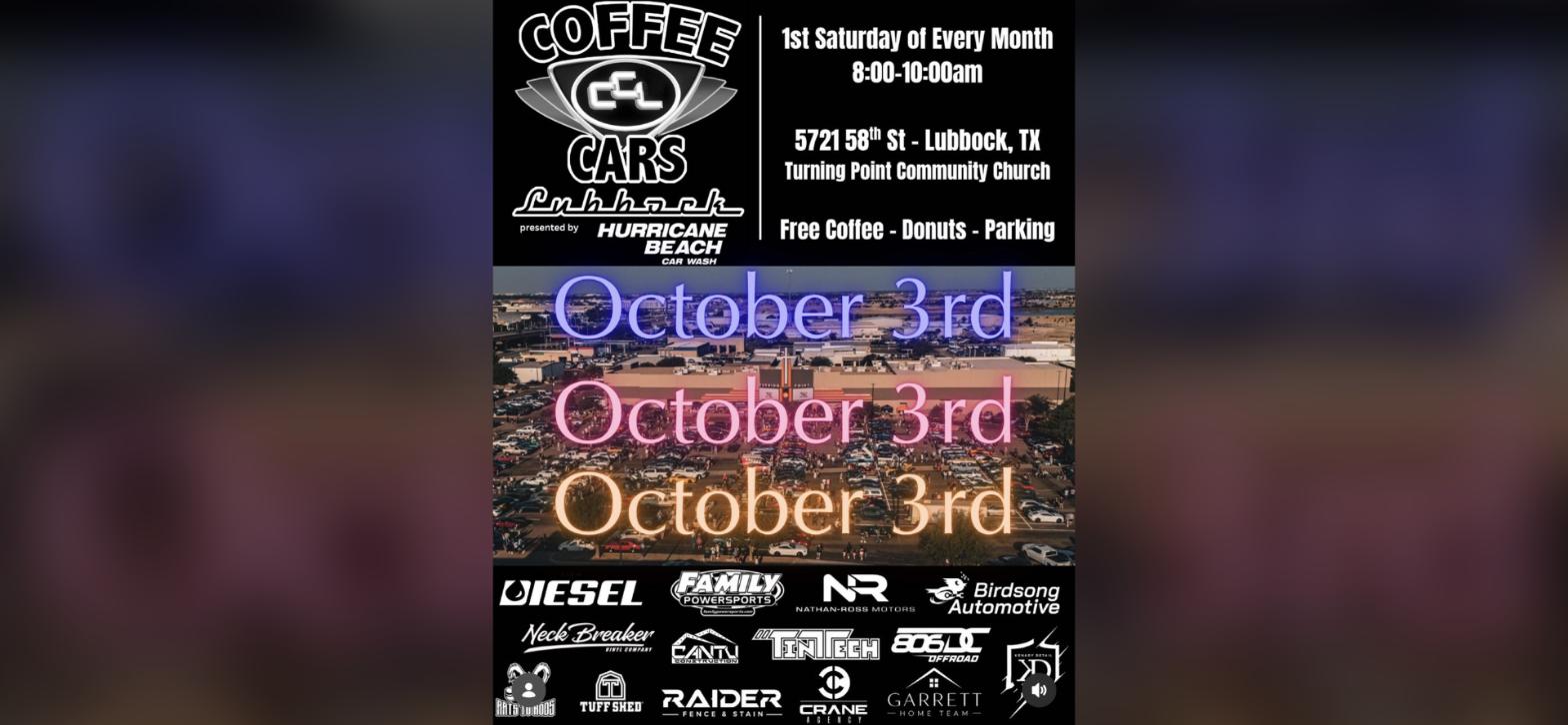 Coffee & Cars Lubbock - October flyer