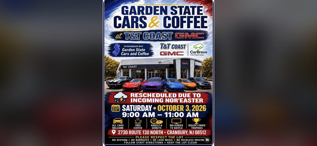 Garden State Cars & Coffee at T&T Coast GMC flyer