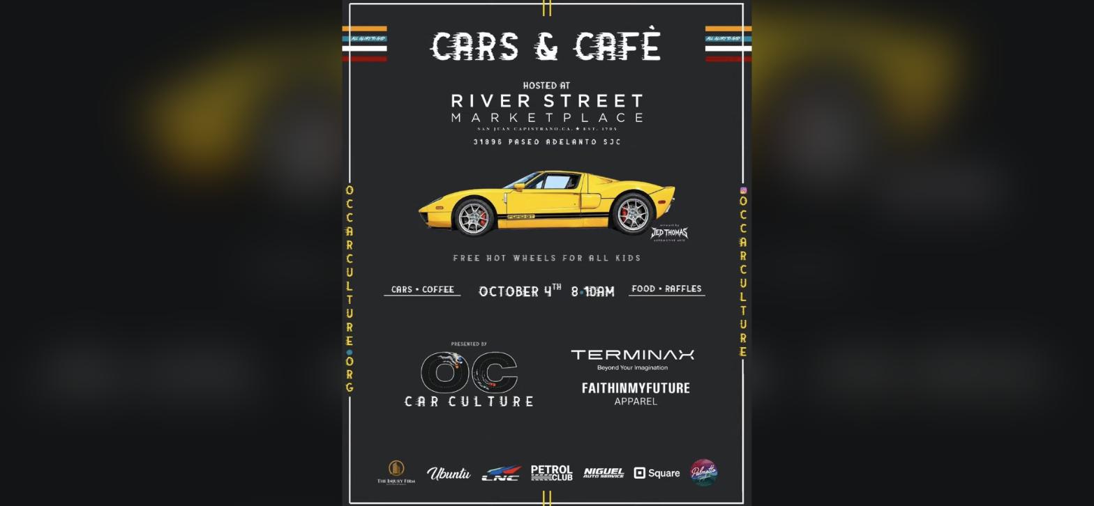 Cars & Cafe at River Street Marketplace flyer