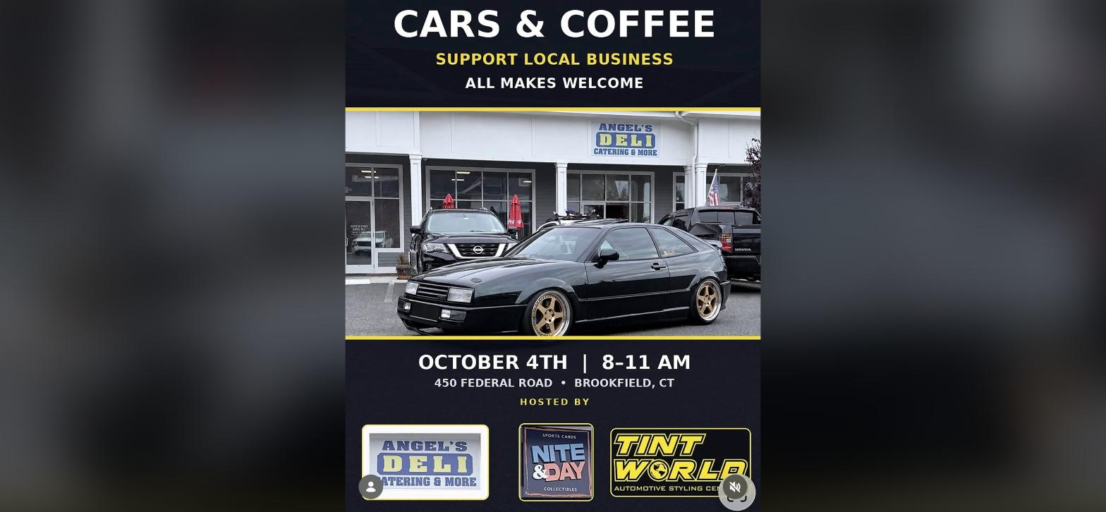 Cars & Coffee at Angel’s Deli - Brookfield flyer