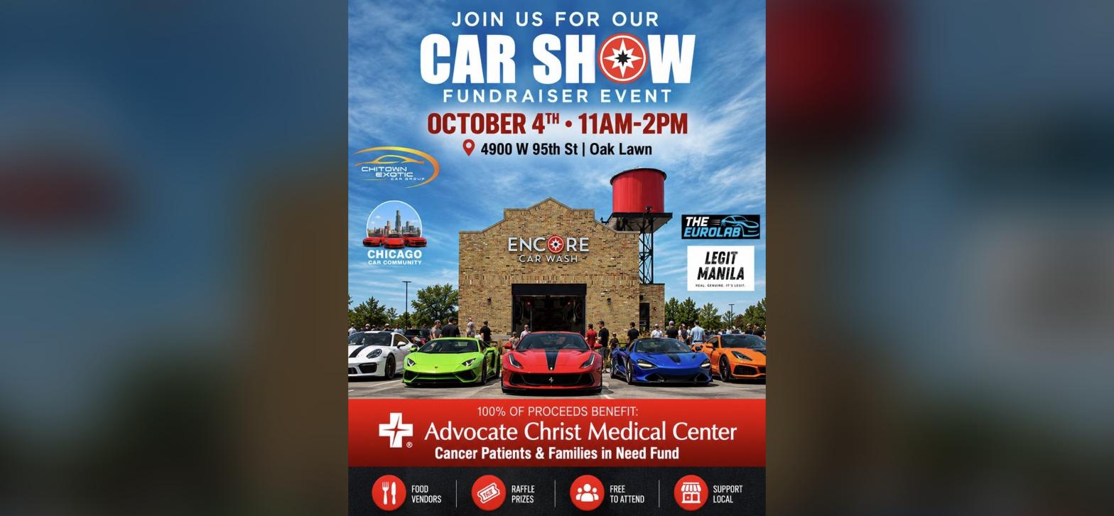 Car Show Fundraiser at Encore Car Wash flyer