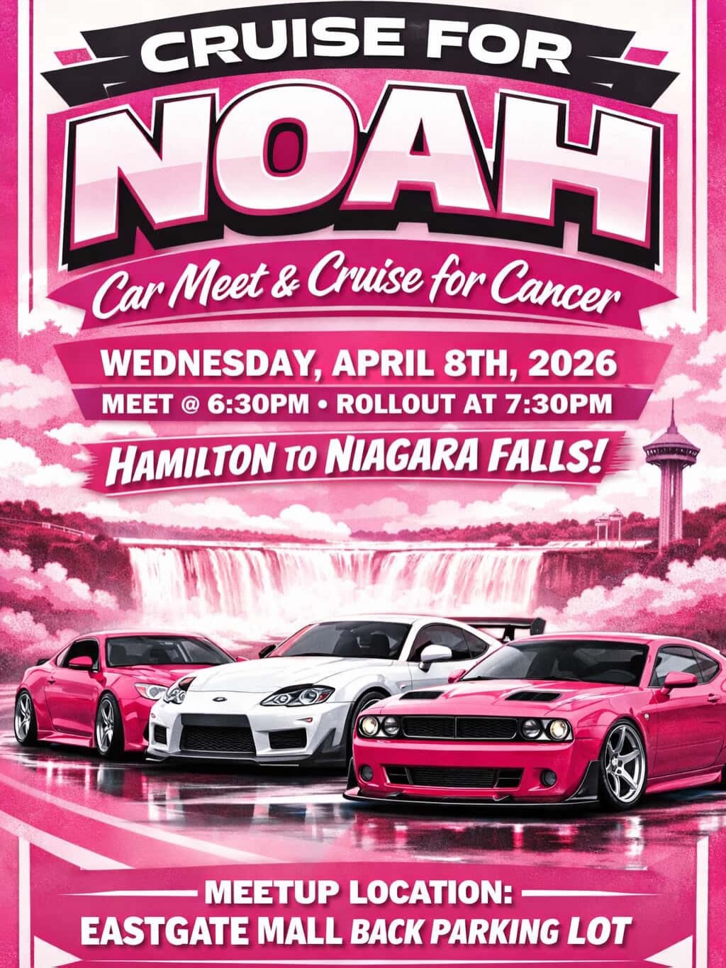 Cruise for Noah - Car Meet and Cruise for Cancer flyer