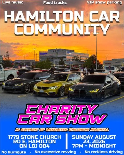 Hamilton Car Community Charity Car Show flyer