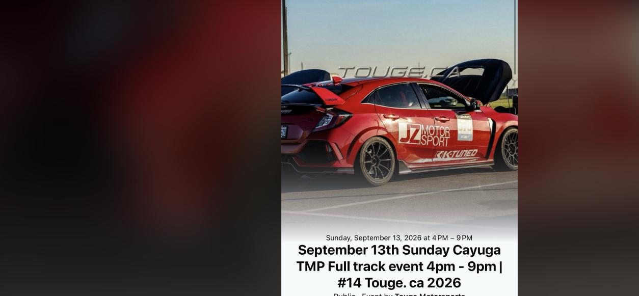 Touge.ca Cayuga TMP Full Track Event - #14 flyer