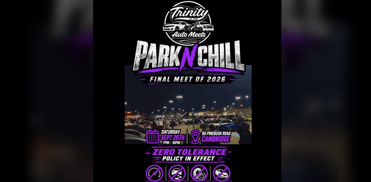 Trinity Auto Meets - Park N Chill flyer