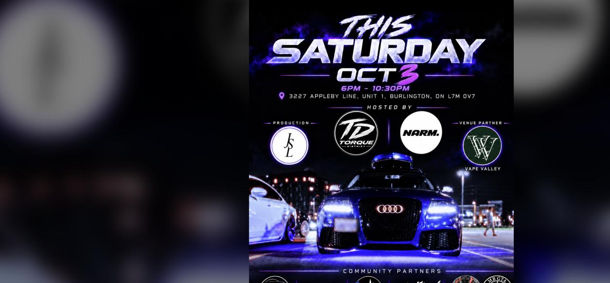 Torque District x NARM Autowerkz - Burlington Meet flyer