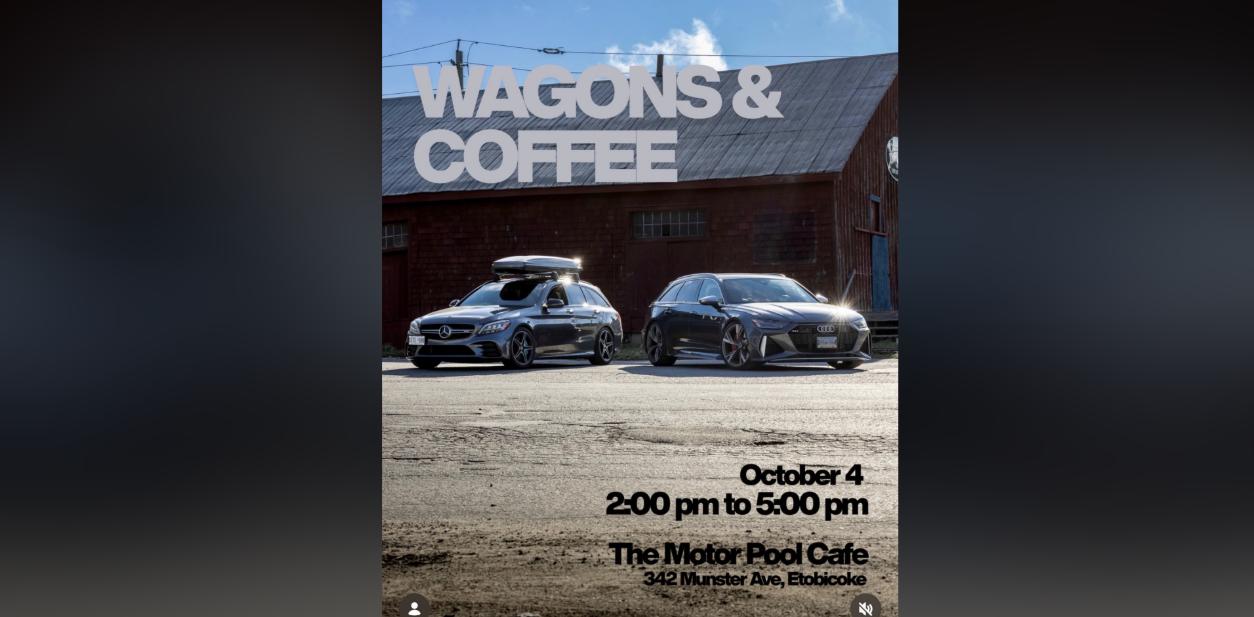 Wagons & Coffee - The Motor Pool Cafe flyer