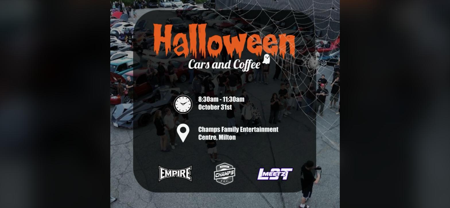 Halloween Cars and Coffee - Champs Milton flyer