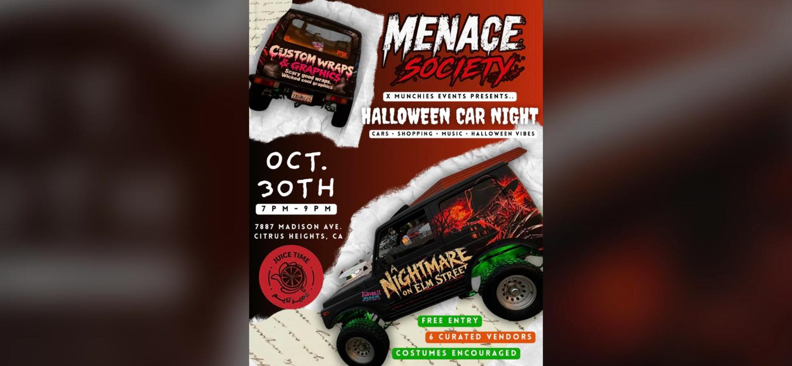 Menace Society x Munchie Events - Halloween Car Night flyer