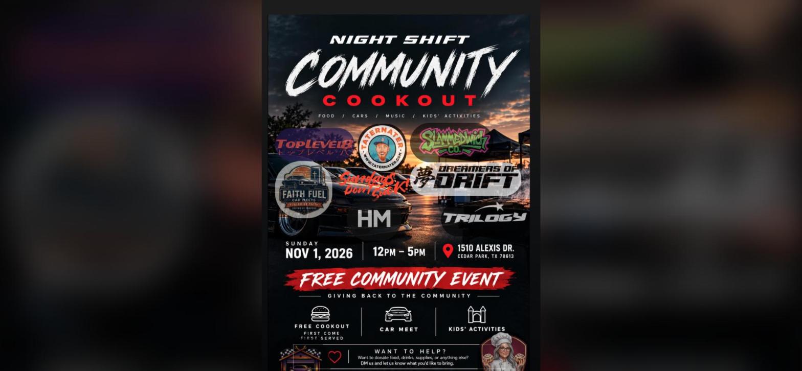 Night Shift Community Cookout flyer