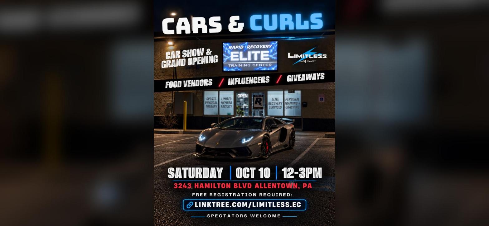Cars & Curls - Limitless x Elite Training Center flyer