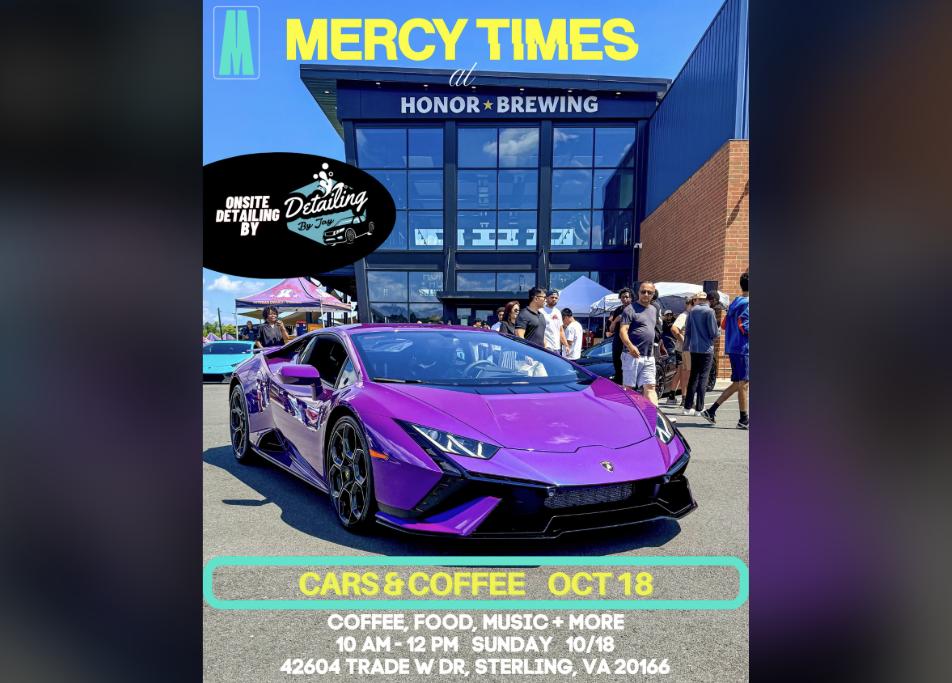 Mercy Times - Season Closer Cars & Coffee flyer