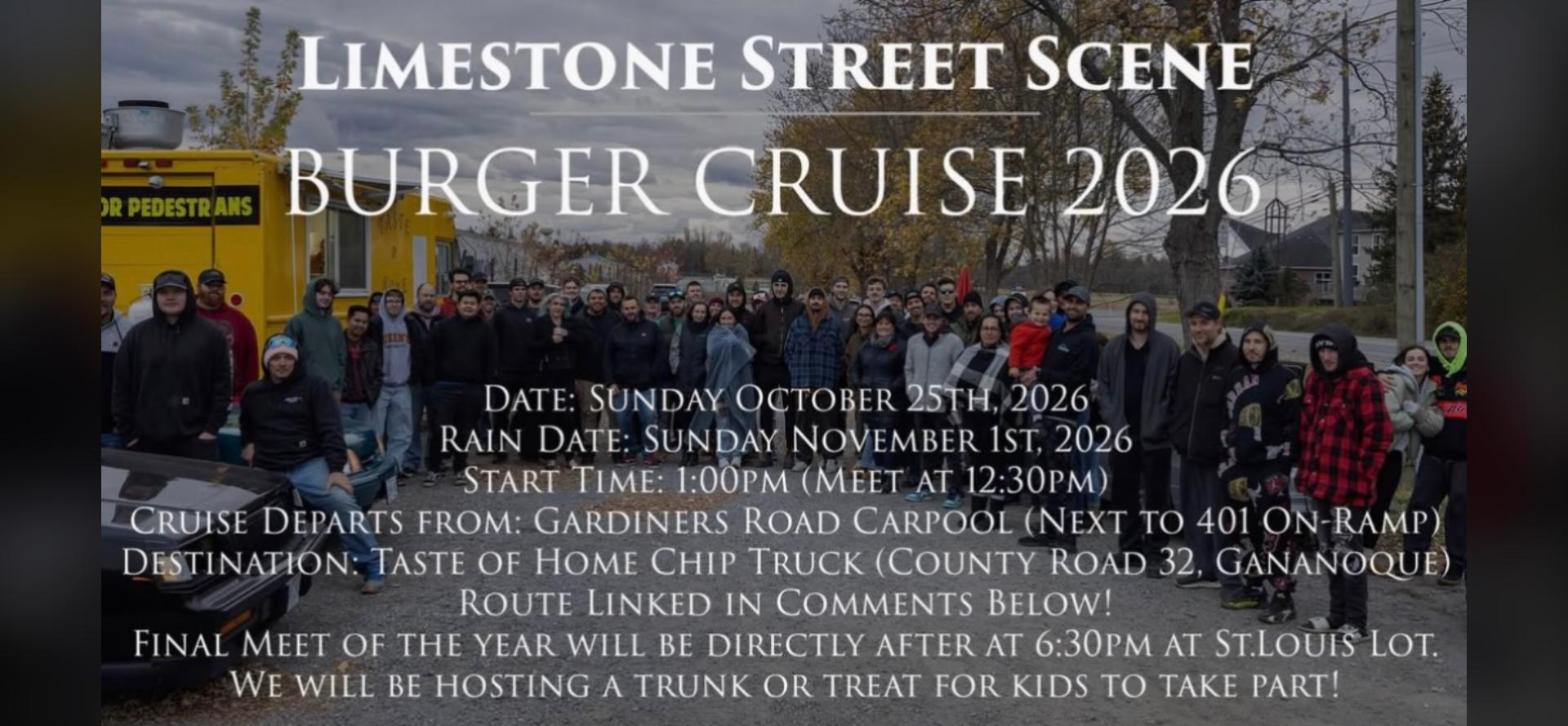 Limestone Street Scene - Burger Cruise 2026 flyer