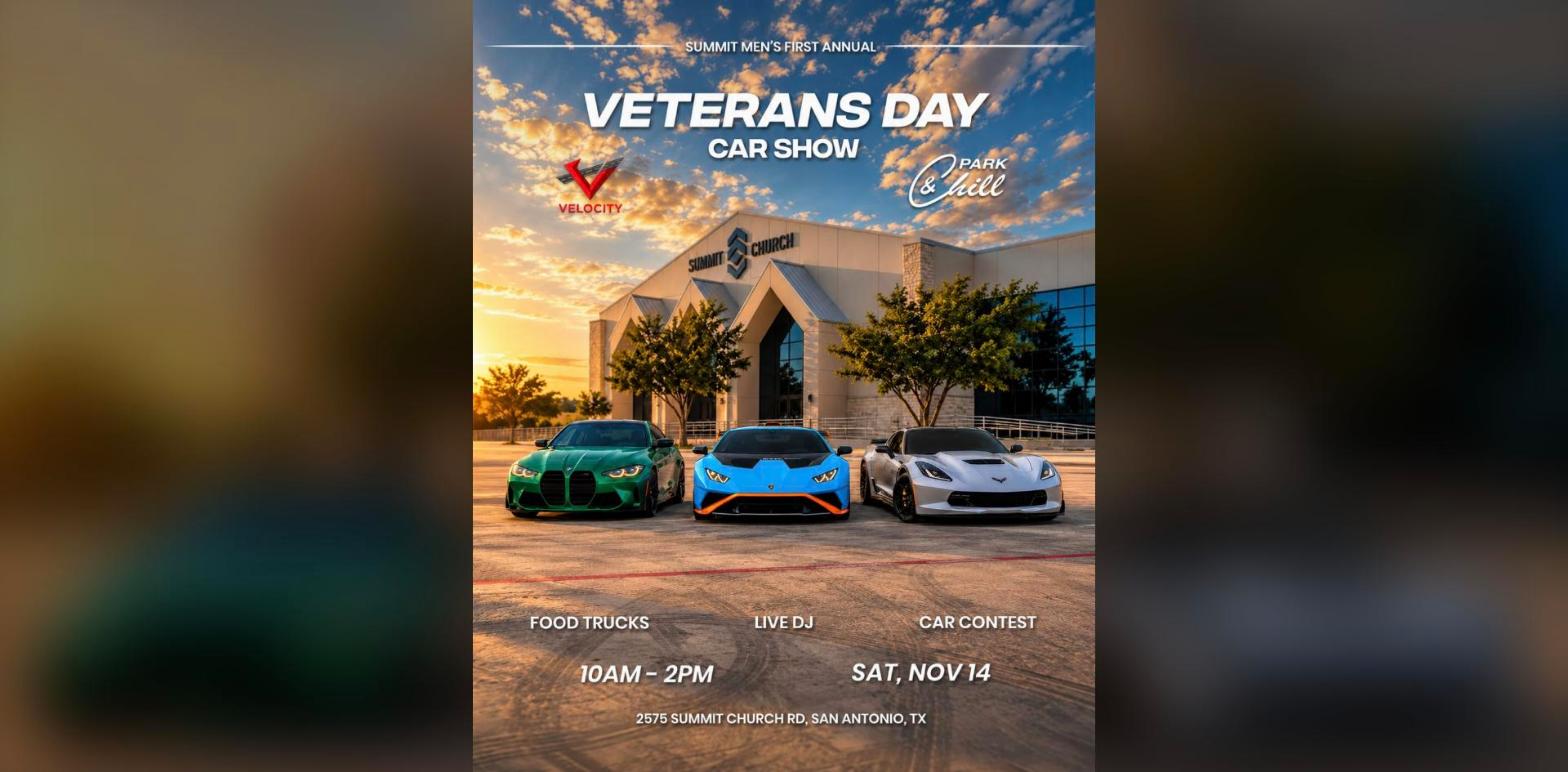 Summit Men's First Annual Veterans Day Car Show flyer