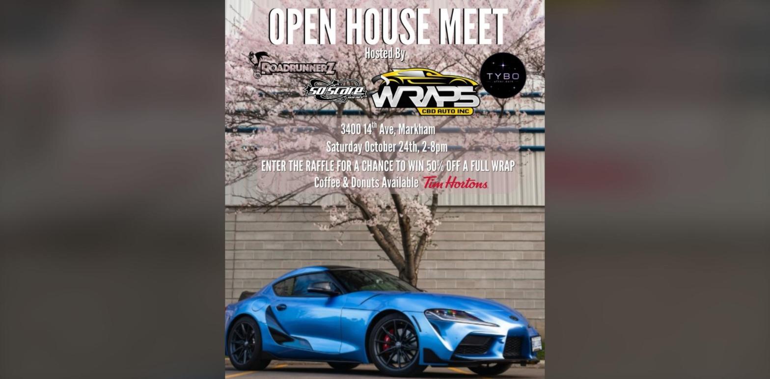 Wraps CBD Auto Inc - Open House Meet flyer