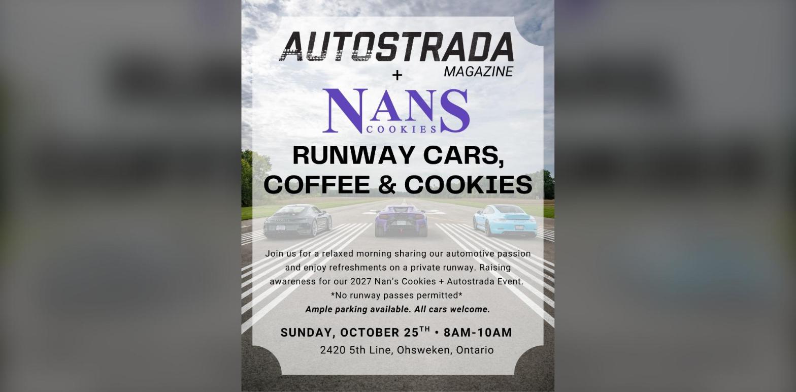 Autostrada x Nan's Cookies - Runway Cars, Coffee & Cookies flyer
