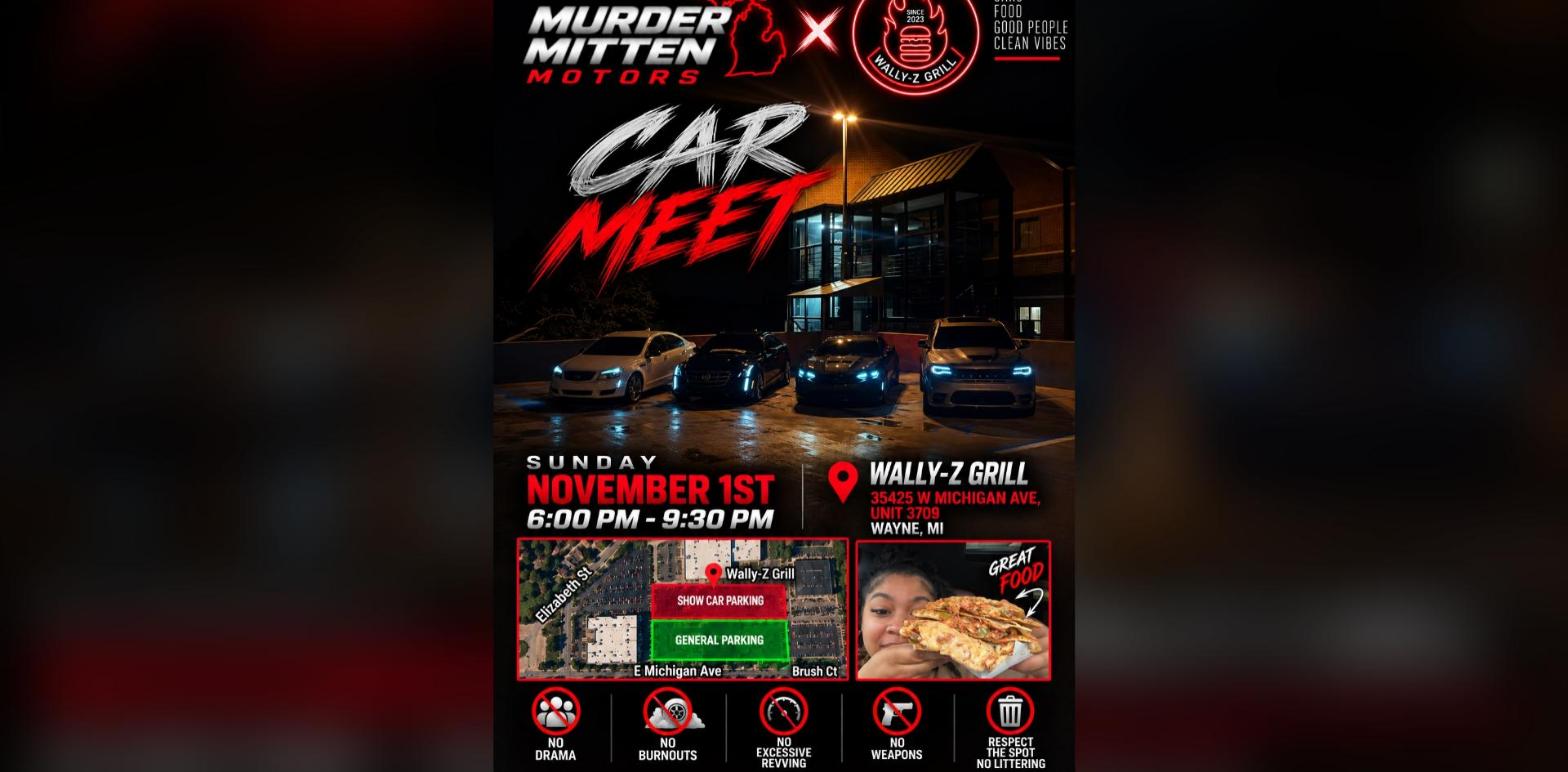 Murder Mitten Motors x Wally-Z Grill - Car Meet flyer