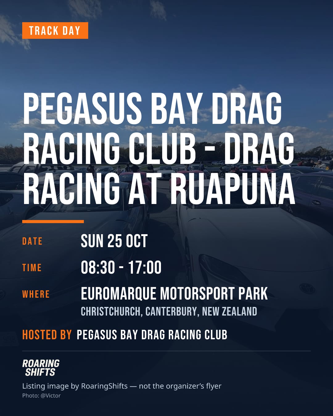Pegasus Bay Drag Racing Club - Drag Racing at Ruapuna flyer