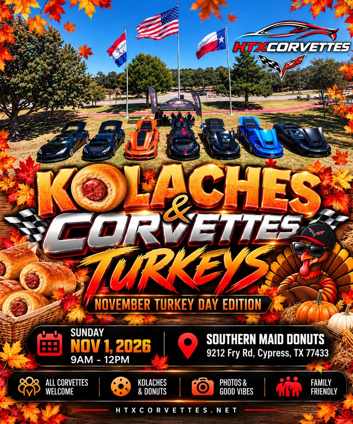 Kolaches & Corvettes Turkeys - November Turkey Day Edition flyer