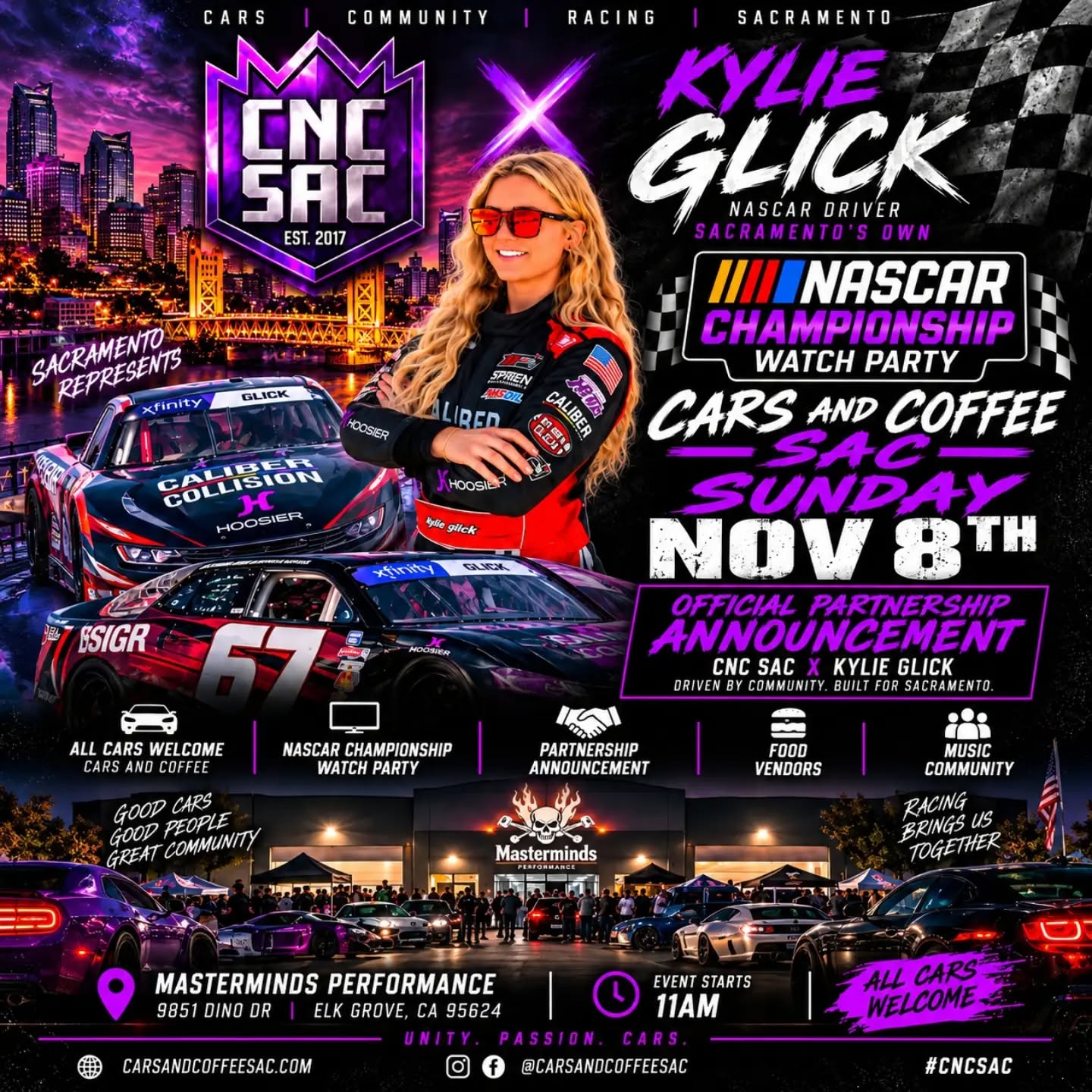 Cars and Coffee SAC - NASCAR Championship Watch Party flyer