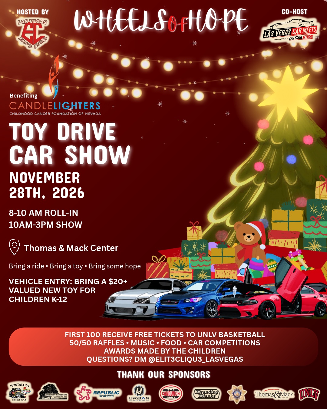 Wheels of Hope Toy Drive Car Show flyer