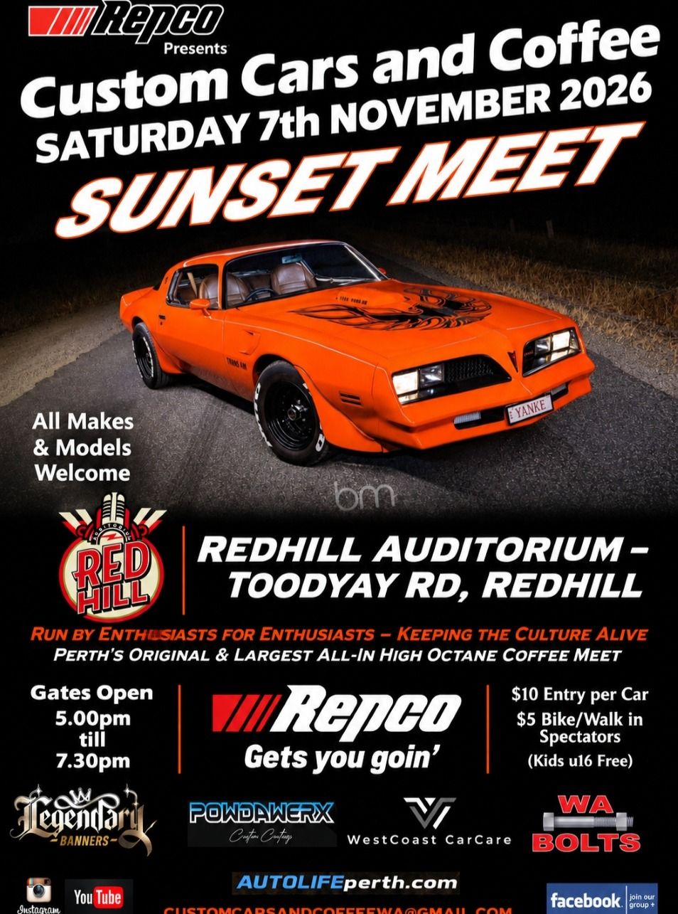 Custom Cars and Coffee Sunset Meet - Red Hill
