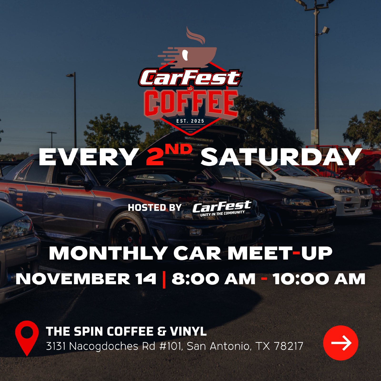 CarFest & Coffee - Monthly Car Meet-Up flyer