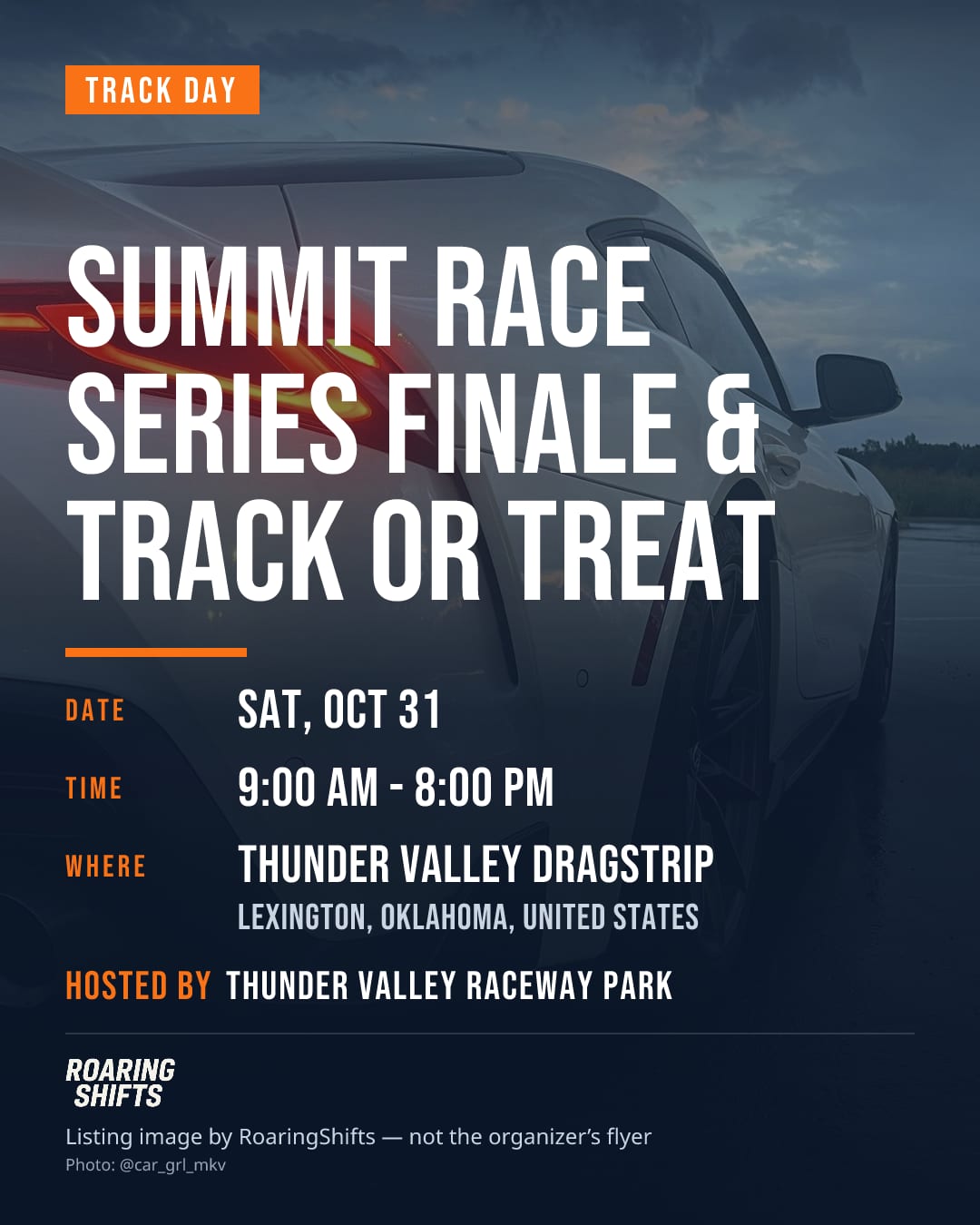 Summit Race Series Finale & Track or Treat flyer