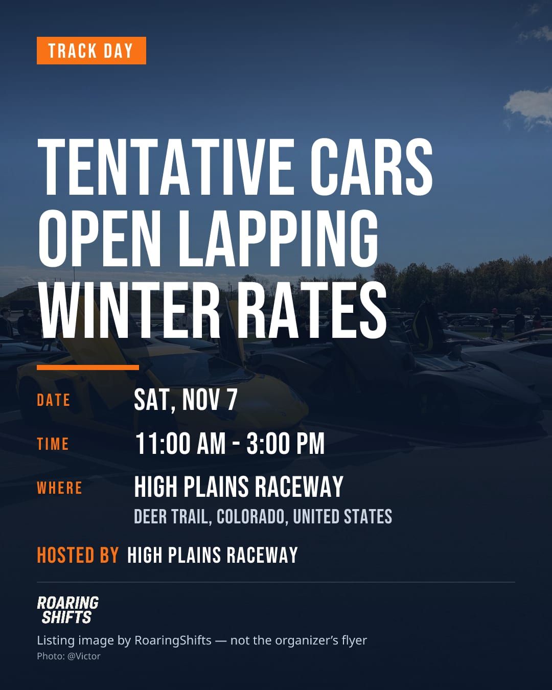 Tentative Cars Open Lapping Winter Rates