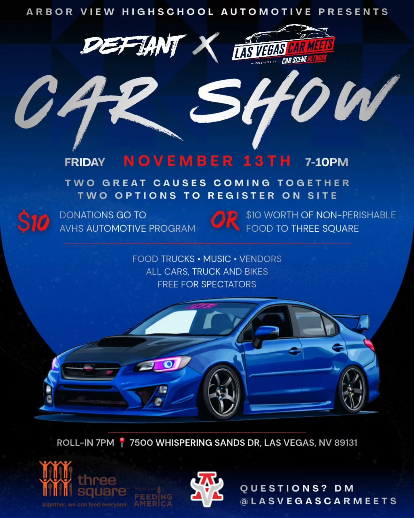Defiant x Las Vegas Car Meets Car Show flyer