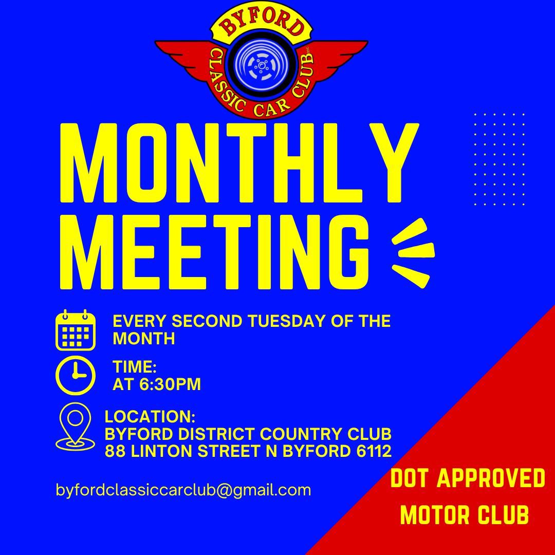 Byford Classic Car Club Monthly Meeting