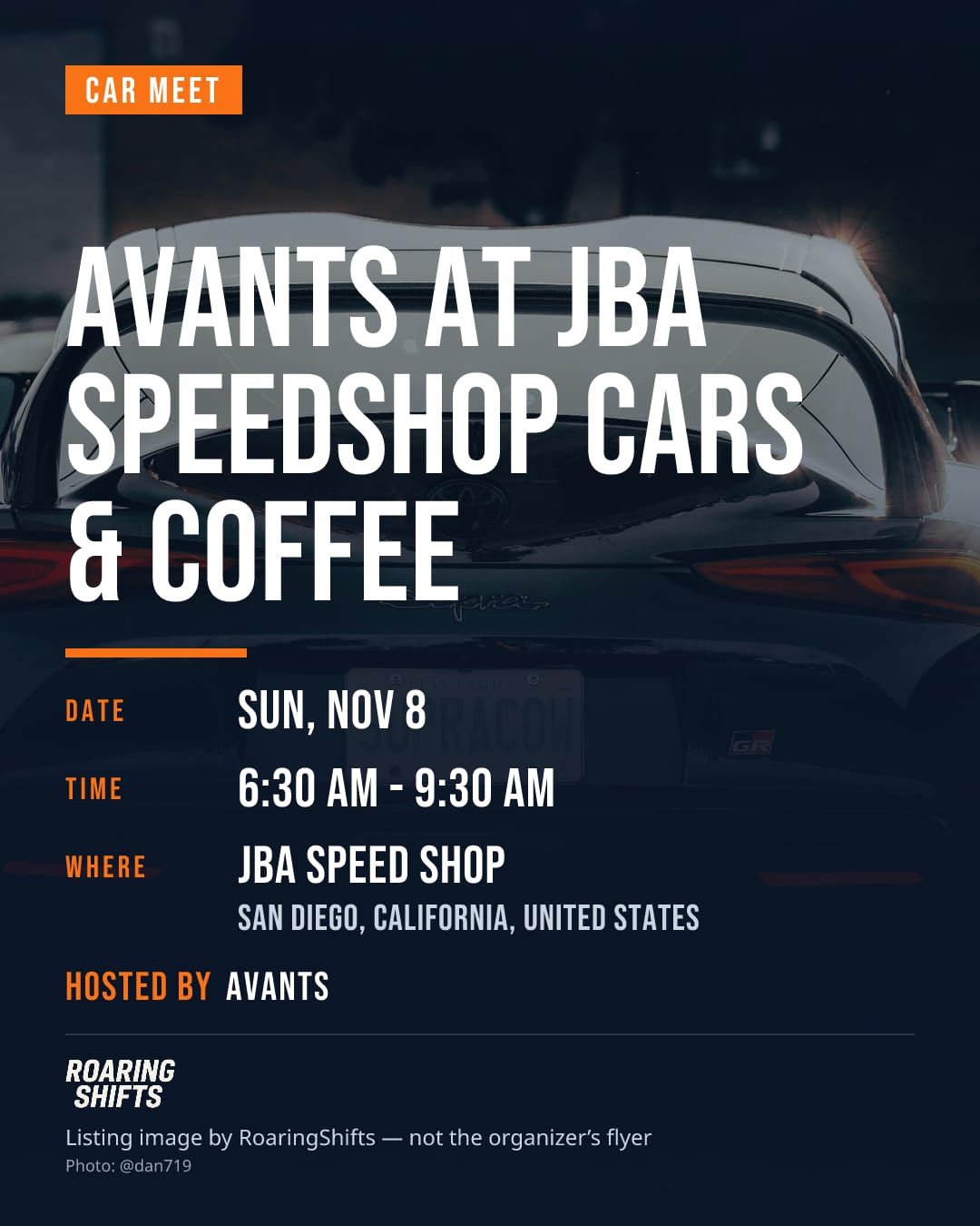 Avants at JBA Speedshop Cars & Coffee
