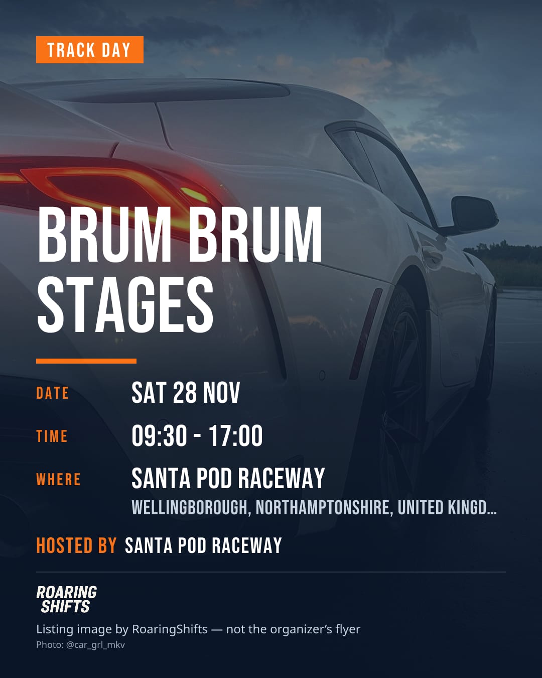 Brum Brum Stages flyer