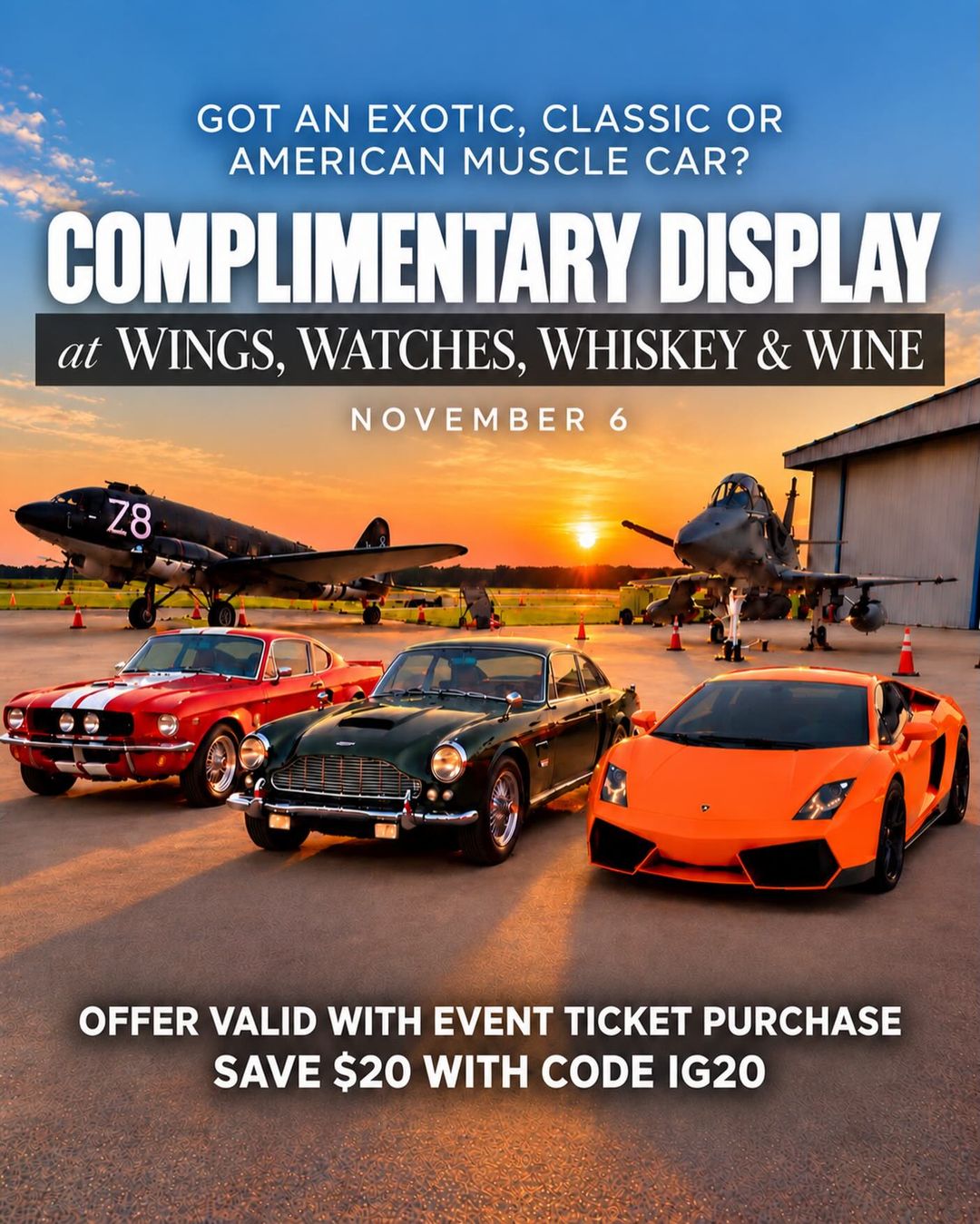 Wings, Watches, Whiskey & Wine