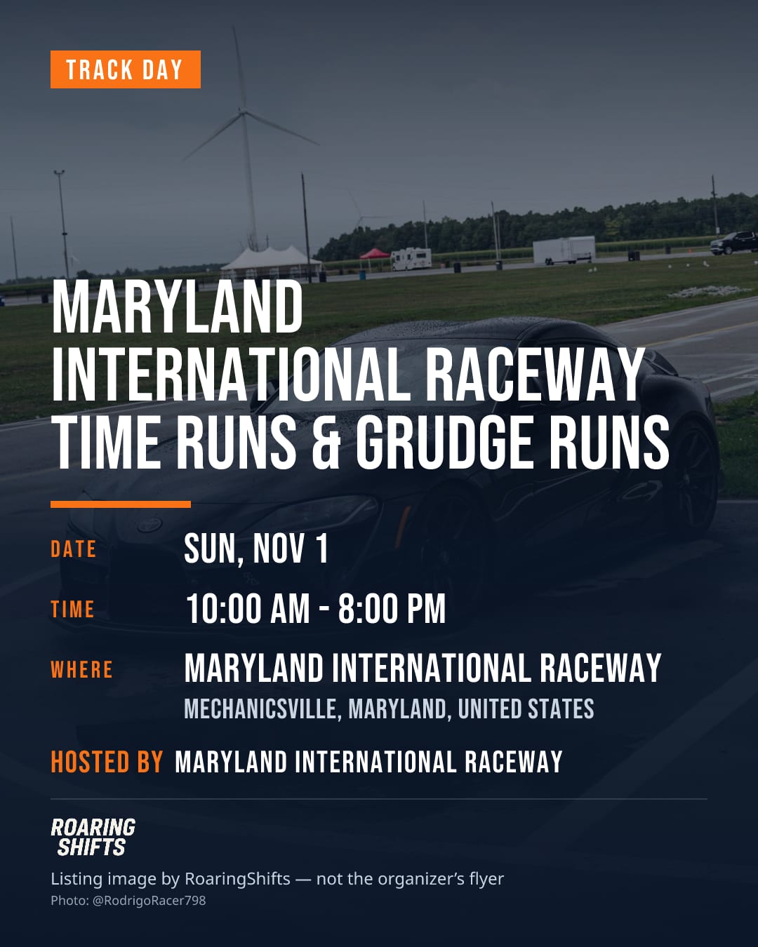Maryland International Raceway Time Runs & Grudge Runs flyer