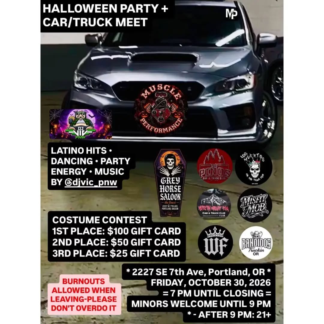 Halloween Party + Car/Truck Meet flyer