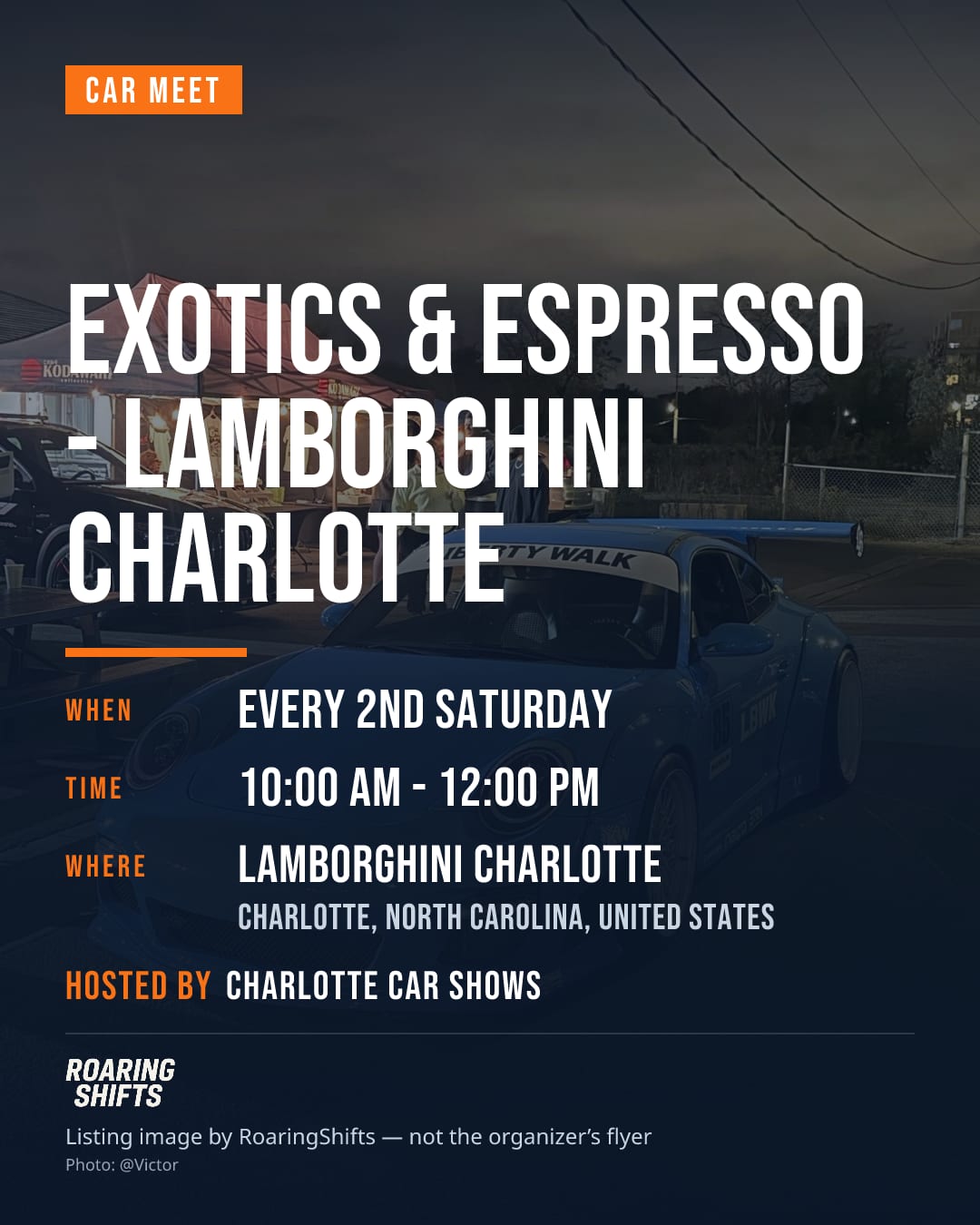 Exotics & Espresso - Lamborghini Charlotte flyer
