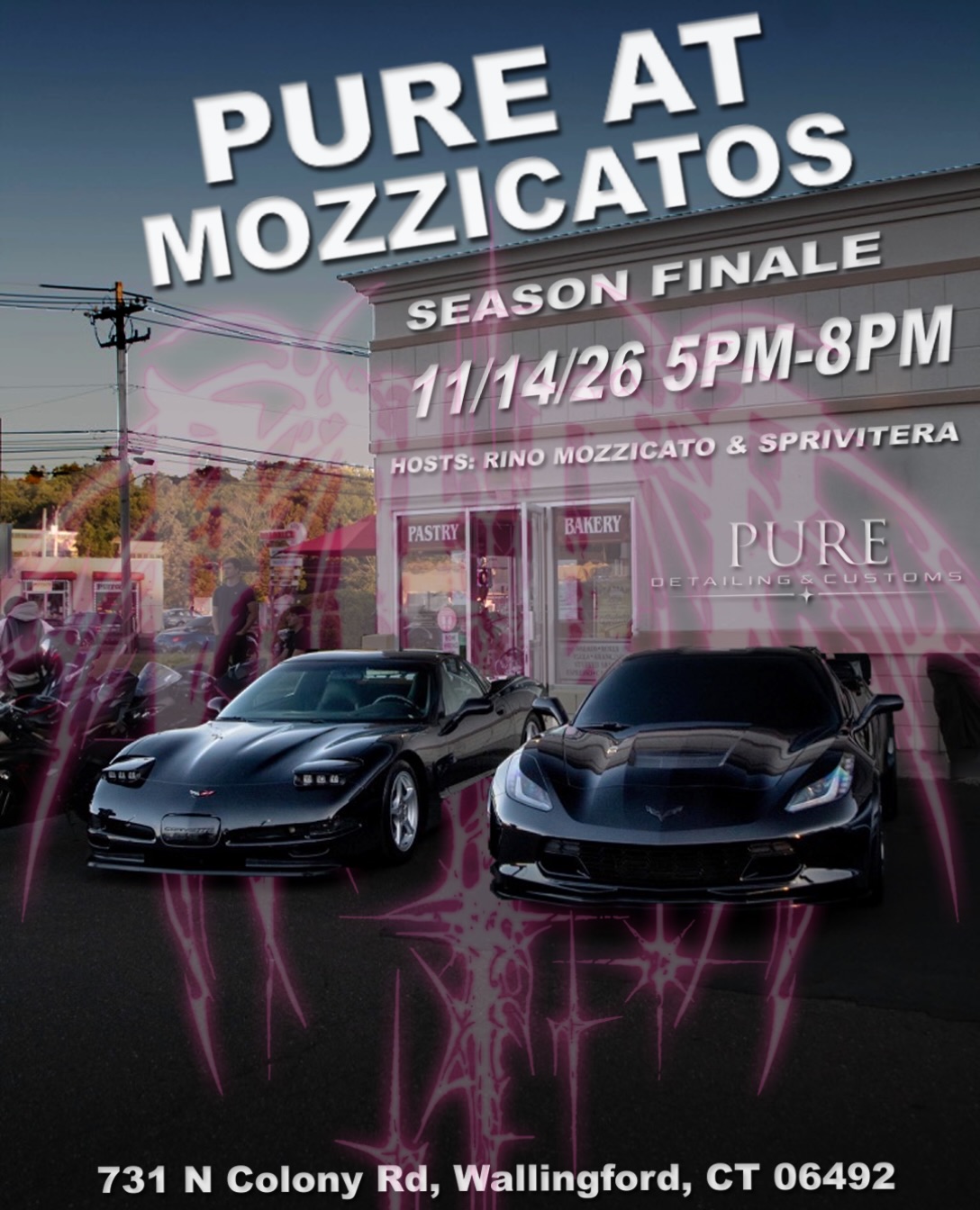 Pure at Mozzicatos Season Finale flyer