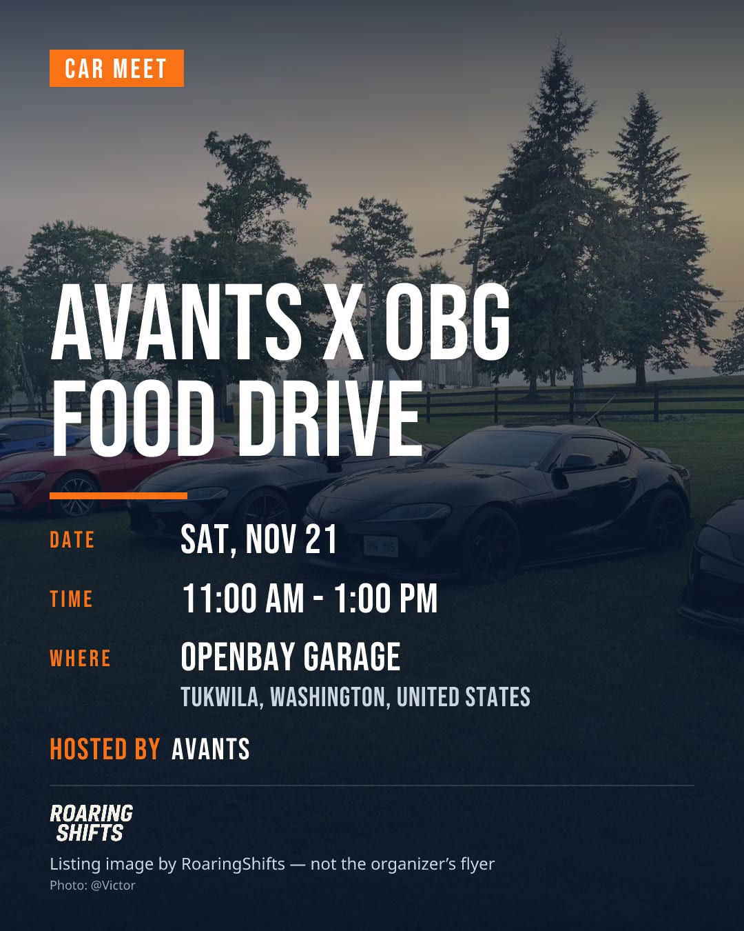 Avants x OBG Food Drive flyer