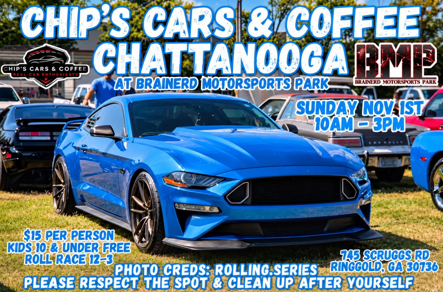 Chip's Cars & Coffee Chattanooga flyer