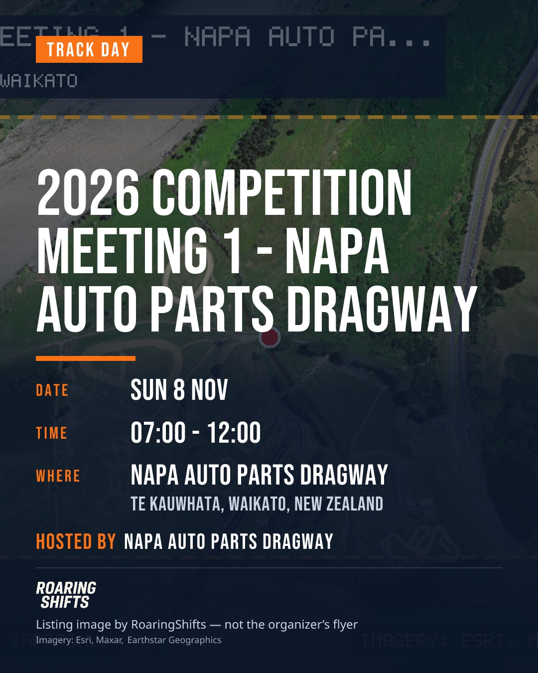 2026 Competition Meeting 1 - NAPA Auto Parts Dragway flyer