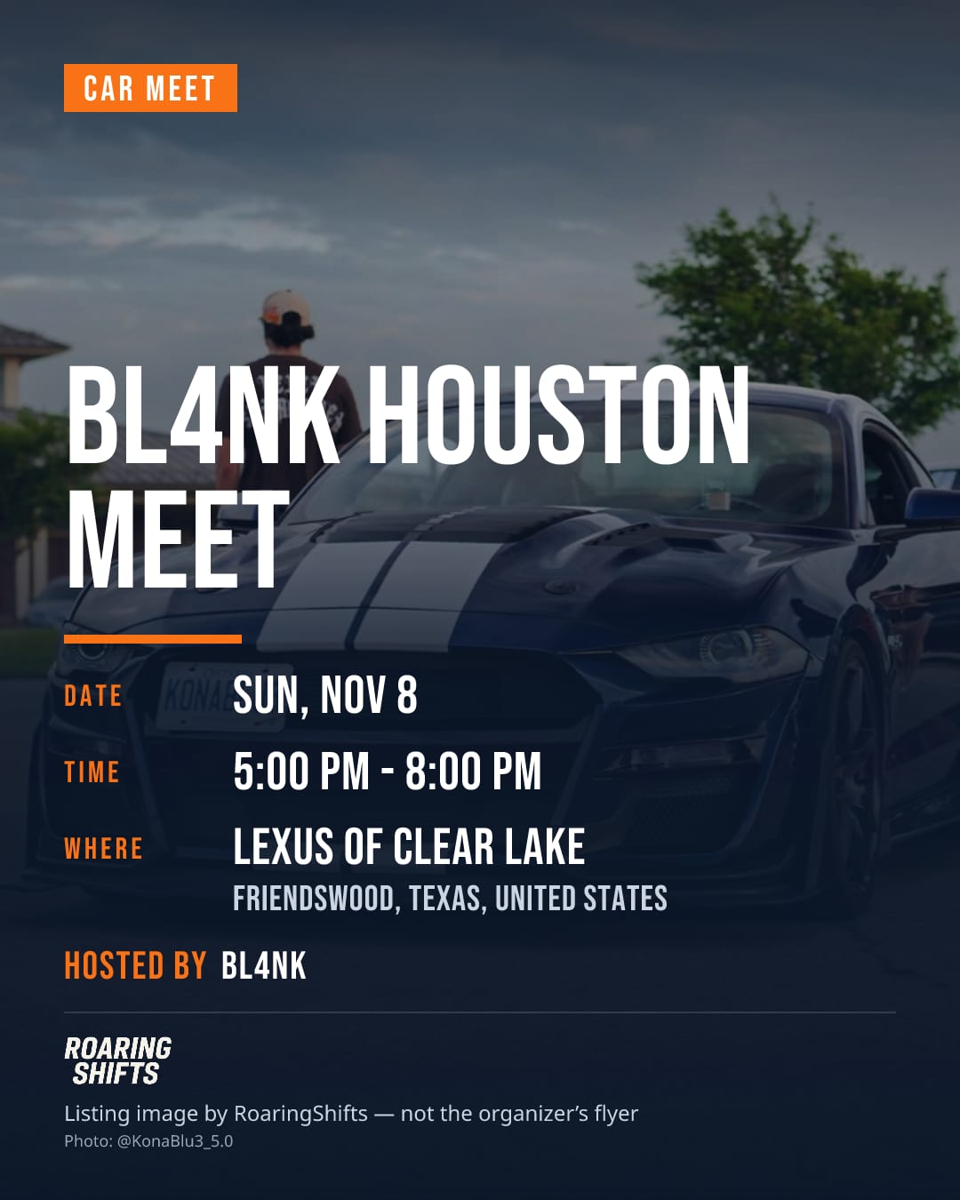 BL4NK Houston Meet flyer
