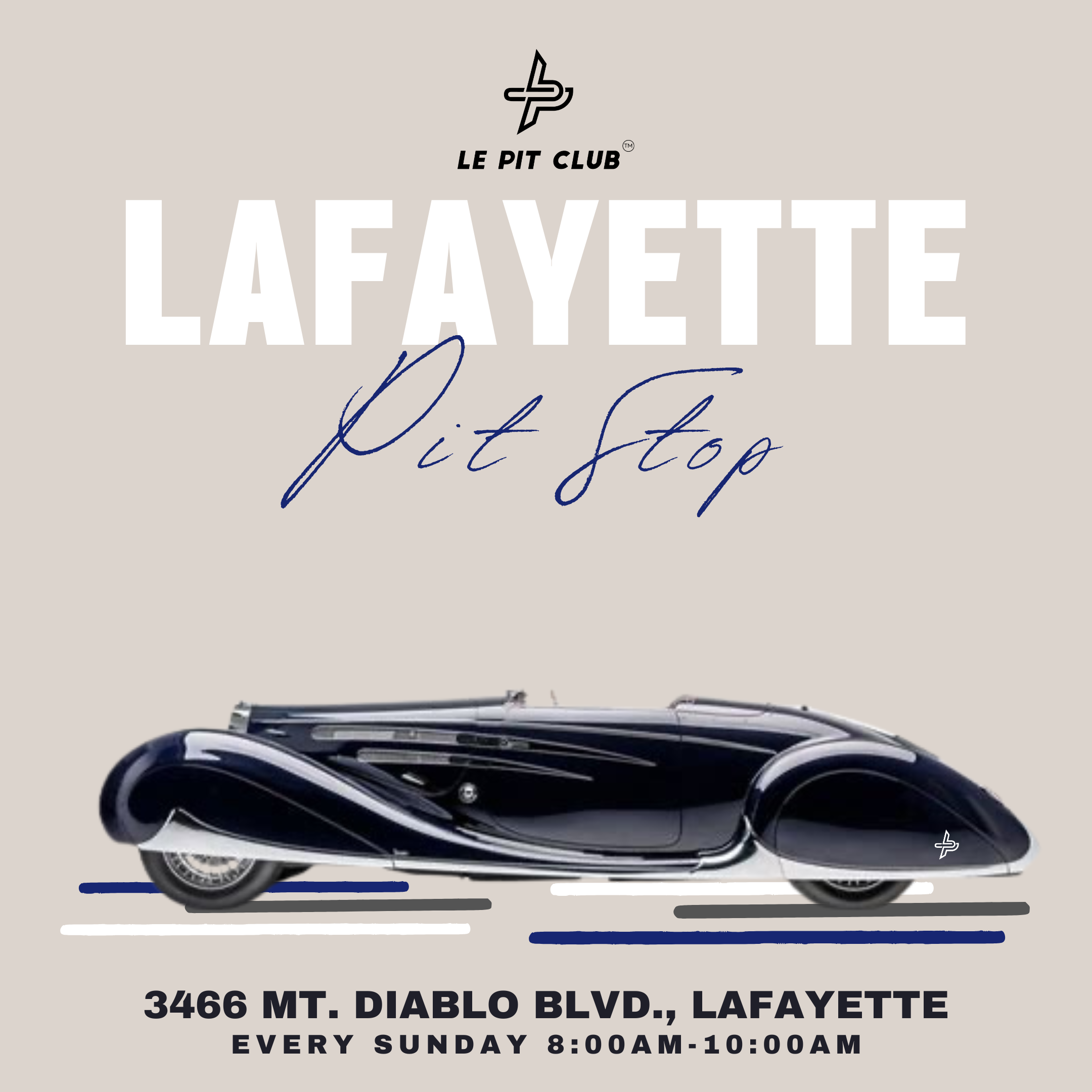 Pit Stop, Cars, Coffee & Pastries flyer