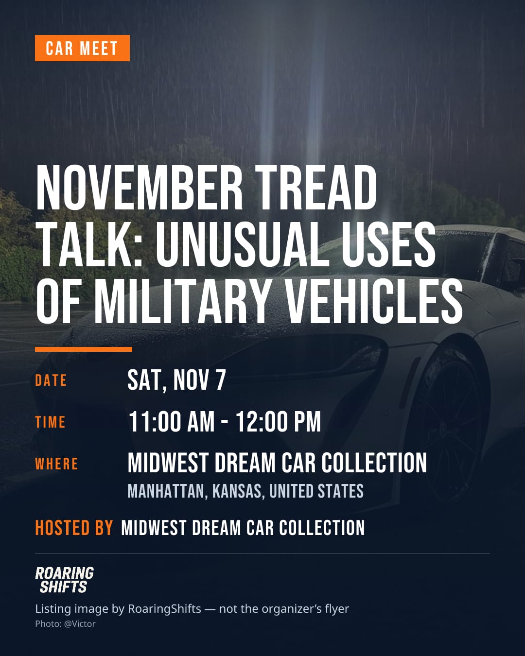 November Tread Talk: Unusual Uses of Military Vehicles flyer