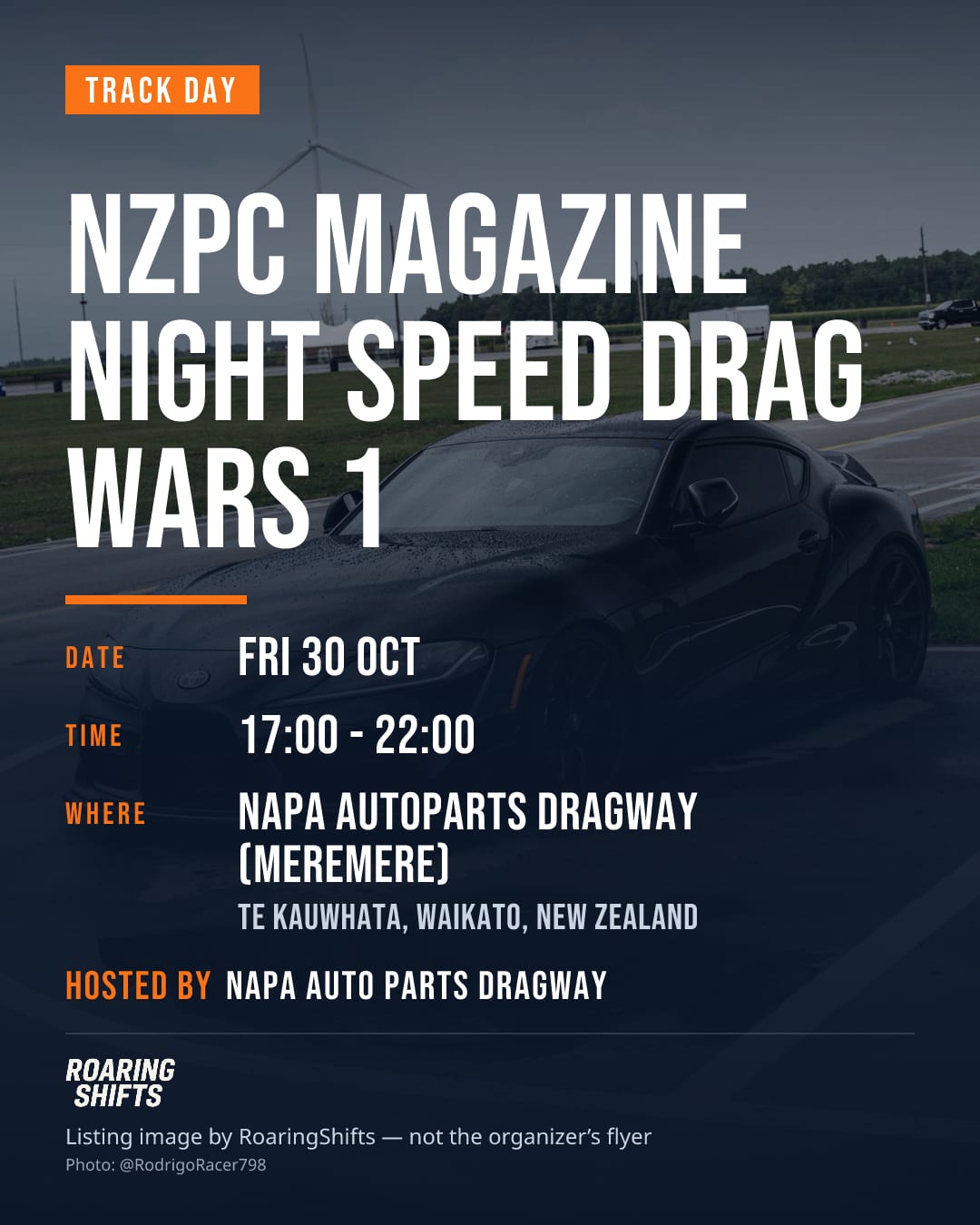 NZPC Magazine Night Speed Drag Wars 1 flyer
