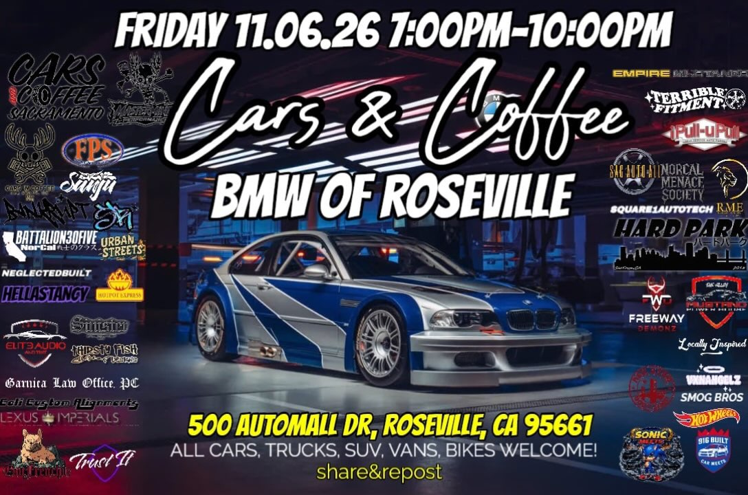 Cars & Coffee BMW of Roseville flyer