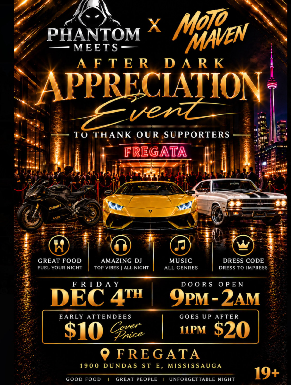Phantom Meets X Moto Maven After Dark Appreciation Event flyer