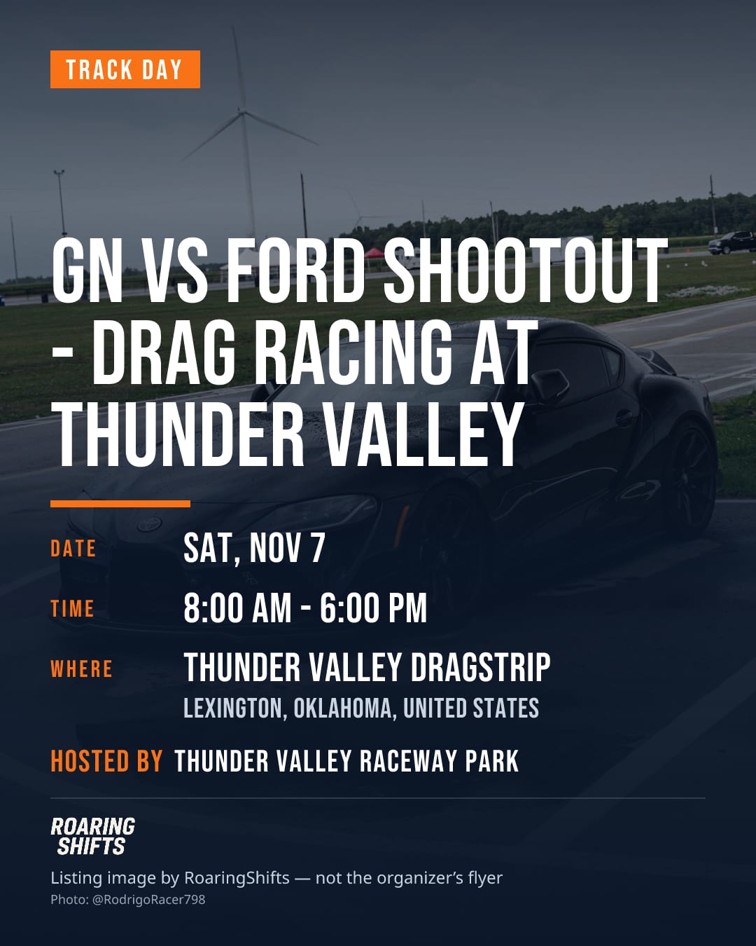 GN vs Ford Shootout - Drag Racing at Thunder Valley flyer